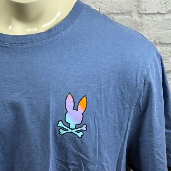 Psycho Bunny Graphic Rabbit Skull And Crossbones Men's 3XL T-Shirt Ombre Print - Picture 2 of 8